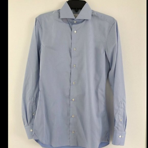 Nordstrom Signature Button Down Shirt Men's Light Blue Long Sleeved Collared - Picture 3 of 7